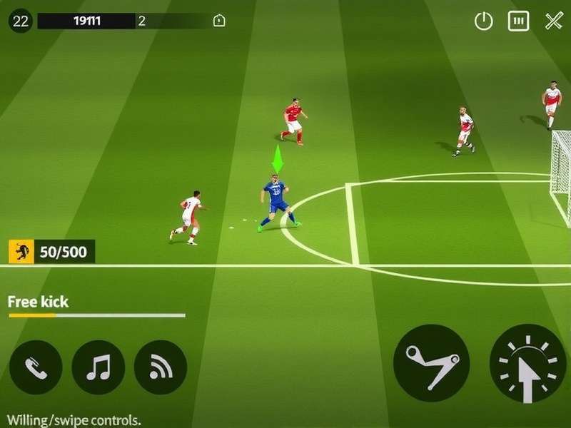 NEROCA FC Vanguard Gameplay NEROCA FC Vanguard gameplay showing a player taking a free kick with swipe controls