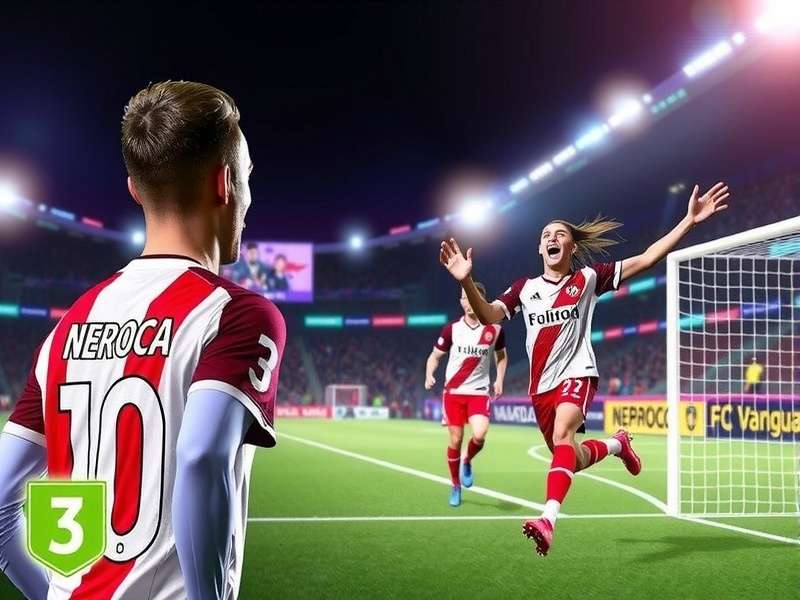 NEROCA FC Vanguard Official Cover NEROCA FC Vanguard game cover featuring players in team jersey celebrating a goal