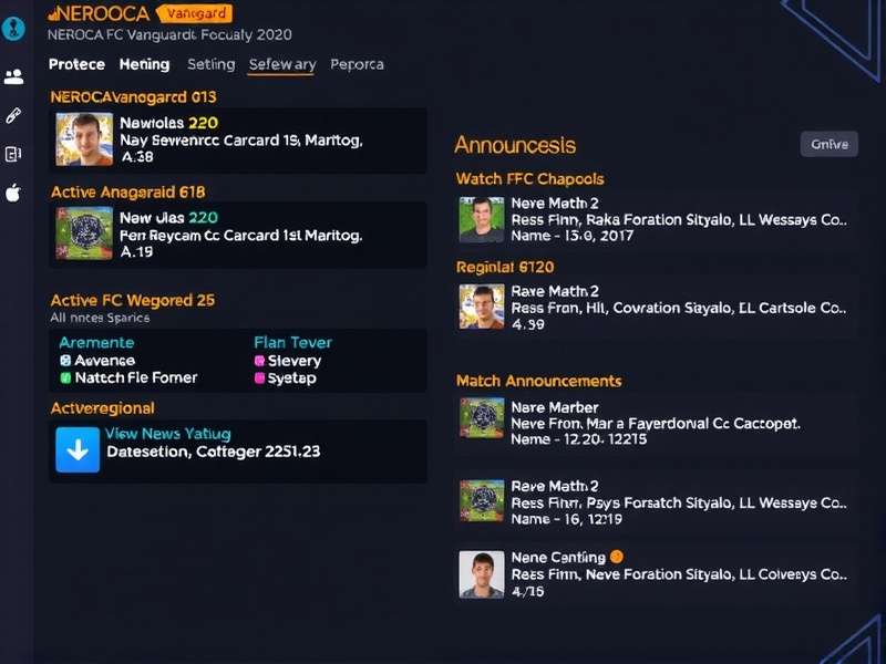 NEROCA FC Vanguard Discord Community NEROCA FC Vanguard Discord server showing active regional channels and match announcements